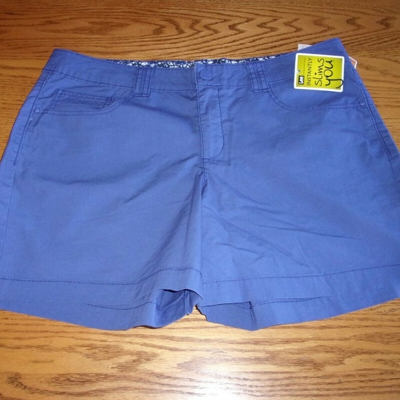 Lee Womens Tummy Control Blue Shorts 14 Med NWT - Picture 2 of 3